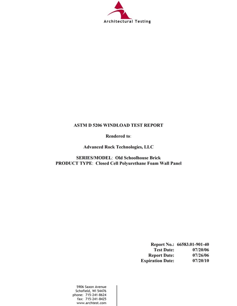 Wind and Weather Resistance Test Report